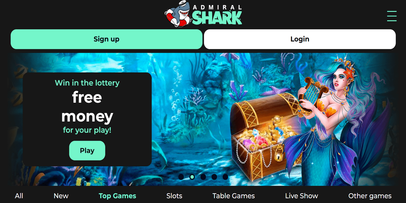 admiral shark casino website