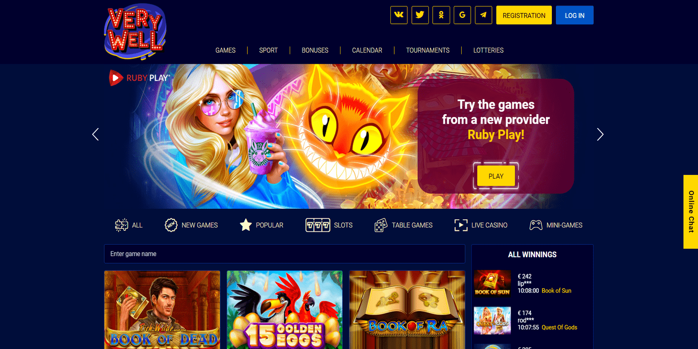 very well casino website