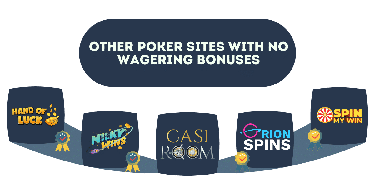 other poker sites with no wagering bonuses